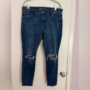 Old Navy Blue Distressed Ankle Jeans